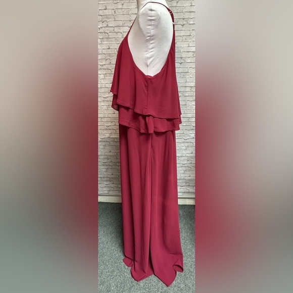 Zenobia Women's XXXL Maxi Dress Burgundy Layered Ruffles Sleeveless Lined Long - Picture 7 of 15